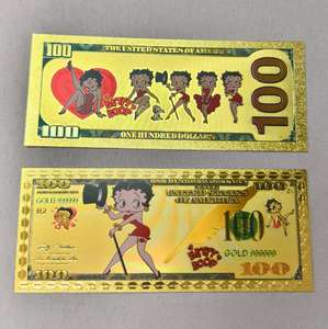 Betty Boop Banhado A Ouro Foil Nota de Comemorativa Presente Coletivo Lembrança - Product Image 5