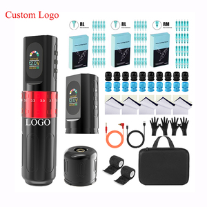 ชุดเครื่องสักไร้สายแบบชาร์จได้ พร้อมแบตเตอรี่คู่ จอ LCD สำหรับศิลปินมืออาชีพ - Product Image 1