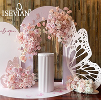 ISEVIAN Mur de fleurs artificielles 3D, arche de fleurs, arrangement floral pour la décoration de mariage, scène