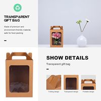 Boîte cadeau à fenêtre, boîte en papier portable, sac cadeau Saint-Valentin, sac cadeau transparent, boîte d'emballage pour fleurs d'anniversaire