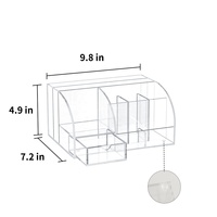 Organiseurs de bureau en acrylique transparent décoratifs avec logo personnalisé, porte-stylos, tiroir pour le bureau, l'école, la maison