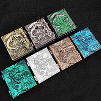 Dés à roulettes 3D électroplaqués Dragon Relief, 7-en-1, rotatifs, pliables, de poche, en métal, pour D&D (Dungeons & Dragons)