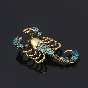 Broches Scorpion en Cristal Bleu Brillant Weiman, Luxe, Mode Féminine, Alliage Plaqué Or, Broche Personnalisée, Designer - Product Image 2