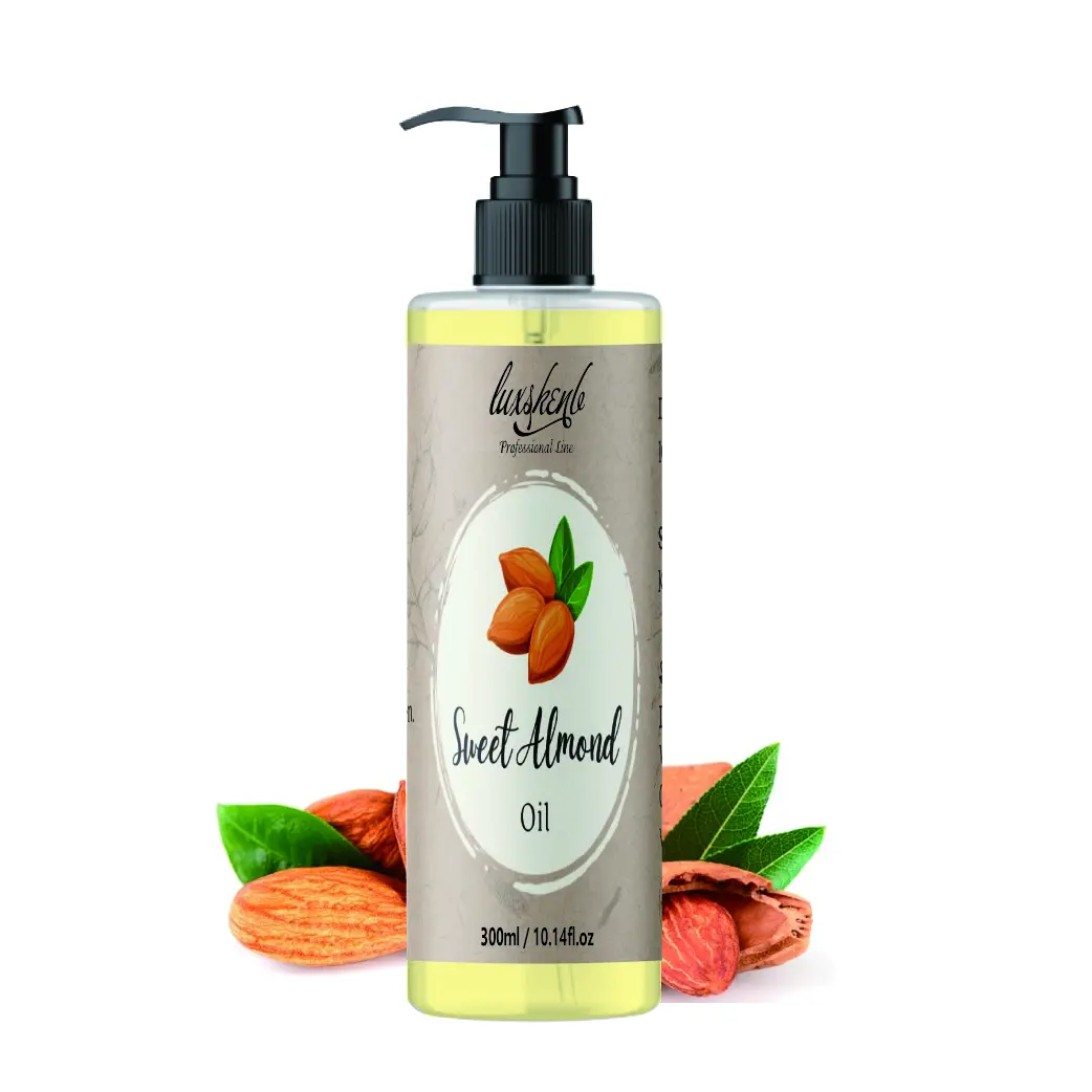 Aceite de almendra dulce natural de etiqueta privada para la piel y el cabello, Aceite Corporal perfumado hidratante