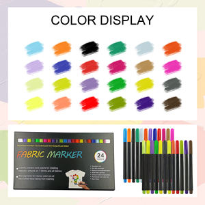 Penna permanente 2MM vernice all'ingrosso Set tessile 24 colori per la stampa <span class=keywords><strong>su</strong></span> t-shirt arte <span class=keywords><strong>tessuto</strong></span> <span class=keywords><strong>pennarello</strong></span> - Product Image 2