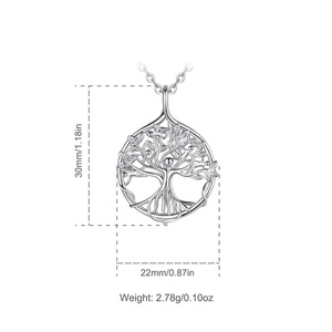 Venta al por mayor de Plata de Ley 925 joyería de mujer de la familia encantos <span class=keywords><strong>del</strong></span> árbol de la vida COLLAR COLGANTE - Product Image 2