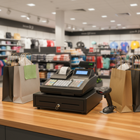 Caisse enregistreuse électronique multifonctionnelle Longfly LF500, grand tiroir-caisse, serrure sécurisée à clé, système de point de vente pour le commerce de détail, écran LCD