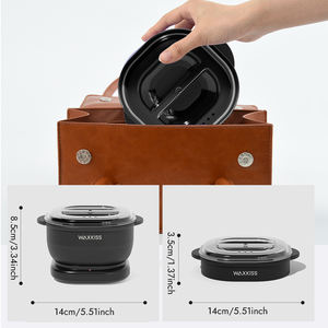 Kadınlar ve erkekler için brezilyalı ağda kiti, hassas cilt tam vücut epilasyon için 4 torba sert balmumu boncuk taşınabilir balmumu ısıtıcı ile - Product Image 4