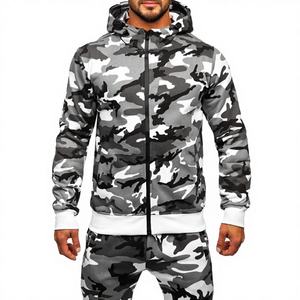 Conjunto Deportivo de Invierno para Hombre con Capucha, Transpirable, Estampado, Forro Polar Técnico Ligero, Cierre con Cordón, Bolsillos Laterales, Estilo Casual - Product Image 3