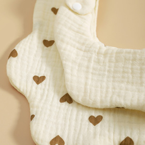 Khăn Nước Bọt Thấm Nước 6 Lớp 100% Cotton Tùy Chỉnh Yếm Trẻ Em Điều Chỉnh Được Yếm Em Bé Vải Muslin Mềm Mại - Product Image 5