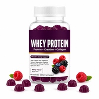 Gummies de Protéines de Lactosérum et Créatine 12g Protéines 2g Créatine Collagène Sans Sucre Saveur Baies