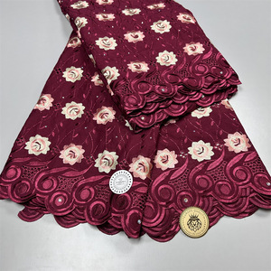 Tessuto di pizzo britannico austriaco merletto voile svizzero 100% cotone voile tessuto africano moda per vestito e stoffa - Product Image 4