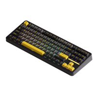 Teclado Mecánico AKKO Black Gold TAC87 OEM, Diseño TKL al 80%, Batería Inalámbrica de 10000 mAh, Montaje Gasket, Retroiluminación RGB 5.0, Interruptores Intercambiables en Caliente