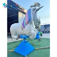 Commercial licorne thème mécanique taureau équitation cheval nuage arc-en-ciel rebond maison gonflable licorne rodéo jeu