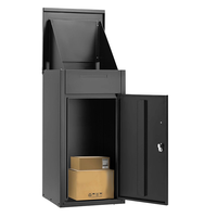 Buzón de Pared Moderno de Gran Capacidad, Buzón de Acero Galvanizado con Soporte para Periódicos, RAL 7016 Gris Antracita