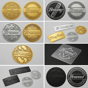 Xjy Kim Loại Logo Sticker kim loại nhãn dán vàng bạc trong suốt tùy chỉnh màu đen không thấm nước electroformed Nickel 3D Sticker - Product Image 5