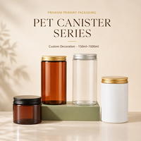 Pot en plastique PET grand format 92 mm, 150 g-1 kg, à paroi mince et léger, pour poudre protéinée, masque capillaire, gommage corporel, couleur et logo personnalisables