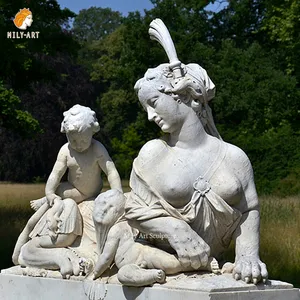 TượNg Nhân Sư Ai Cập Bằng Đá Cẩm Thạch Ai Cập Kích Thước Sống Bằng Đá Trắng Cho Vườn Ngoài Trời - Product Image 4