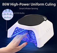 Nouvelle Lampe UV 86W pour Ongles, Rechargeable, Base Miroir, Plaque Réfléchissante, Portable, pour Salon et Domicile, Petite Lampe à Gel Beige