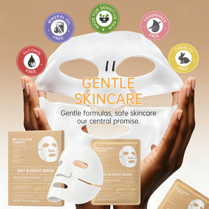 Masque hydratant au collagène BIO à faible poids moléculaire de Galactomyces pour peaux sensibles, effet repulpant, texture uniforme, éclat naturel, transparent, 3h - Product Image 6