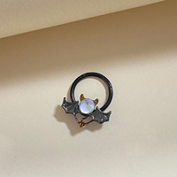 Anneau de nez unisexe punk sans soudure, design abeille ange, incrusté de cuivre et de zircon, bijou de corps, cadeau