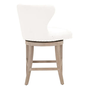 Milton Swivel Counter <b>Stool</b> <b>Wood</b> , upholstery ,rich leather, light <b>wood</b> Durable High Bar <b>Stool</b> for Home Bar & Dining Room - Product Image 5