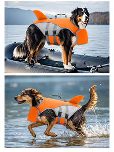 Giubbotto Salvagente Classico Leggero per Cani con Maniglia di Soccorso, Gilet di Sicurezza Estivo in Tessuto di Poliestere Tinta Unita - Product Image 3