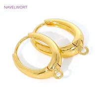 Crochets de boucles d'oreilles ovales en laiton plaqué or 18 carats, à rétention de couleur, attaches et accessoires pour boucles d'oreilles, apprêts de bijouterie