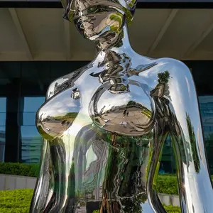 현대 인기있는 대형 조각 사용자 정의 1M 2M 3M 대형 조각 여자 스테인레스 스틸 조각 금속 예술