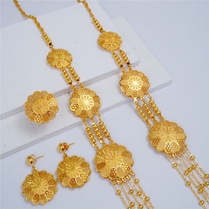 Dubai African Ladies <strong>Wedding</strong> Jewelry Set Fine Gold-Plated Bead <strong>Necklace</strong> and <strong>Ring</strong> for <strong>Weddings</strong> Special Occasions - Product Image 5