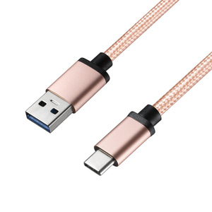 Type C Data Cable USB 3.0 AM To Type C 1m Nylon <b>Braided</b> For Mobile Phone <b>Pink</b> - Product Image 4