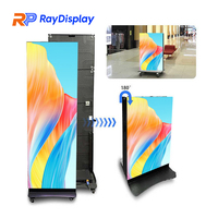 Afficheur LED numérique pliable portable P2.5 640x1920mm avec contrôle WiFi pour la publicité en centre commercial, affichage numérique à trois volets