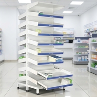 Einseitige Gleitschiene Fünfstufiger Tragbarer Verstellbarer Eisen-Apothekenschrank Medikamentenaufbewahrung Präsentationsschrank für Krankenhäuser und Kliniken