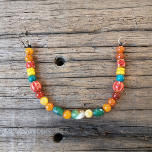 Collier en céramique à 3 rangs pour femme, bijoux vikings, onyx orange, perles superposées, style classique, héritage culturel slave, bijoux tribaux - Product Image 2