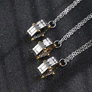Colliers pendentifs en acier inoxydable résistant à l'eau et à la ternissure, style hip-hop, pour hommes et femmes, vente en gros - Product Image 5