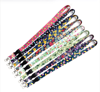 Porte-clés personnalisés en polyester avec impression par sublimation de couleur vive, transfert thermique, avec porte-badge pour le cou