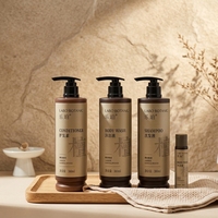 Ensemble de flacons pompe rechargeables grande capacité pour shampoing, gel douche, après-shampoing et lait corporel pour service hôtelier