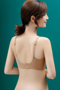 Confortable Jelly Strip sous-vêtements sans couture femmes minces sans jantes petits seins froncés Type de réglage <span class=keywords><strong>allaitement</strong></span> <span class=keywords><strong>soutien</strong></span>-<span class=keywords><strong>gorge</strong></span> de sport - Product Image 2