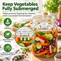 Kits de bocaux Mason avec poignée ergonomique et poids en verre pour la fermentation des légumes, pour bocaux à large ouverture, idéaux pour les cadeaux