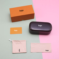 YT3125 Logo personnalisé Lunettes de soleil en métal à coque rigide Boîtes d'emballage Vente en gros Étuis et sacs pour lunettes