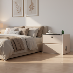 Mesita de Noche Inteligente de Diseño Moderno con Dos <span class=keywords><strong>Cajones</strong></span> de Madera, Altavoz Bluetooth con Huella Dactilar, Muebles <span class=keywords><strong>para</strong></span> Dormitorio - Product Image 6