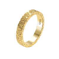 Bague en argent sterling 925 de haute couture, design glace brisée, plaquée or 18 carats, pour femmes et hommes, bijoux de couple en argent fin 925