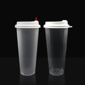 Factory Wholesale Bpa Free Reusable Coffee Straw Pla Clear 95Mm Plastic Cup With Lid