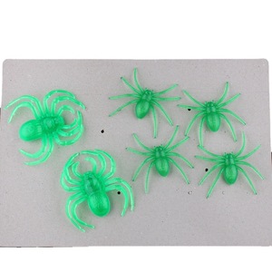 Halloween Decorations 6Pcs Green <b>Spider</b> <b>Plastic</b> Non Glow In Dark For Indoor Party Props - Product Image 5