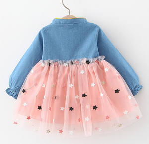 Vestidos de Niña con Diseño de Falda Rosa y Mezclilla, Manga Larga, para Bodas, Venta en Línea - Product Image 3