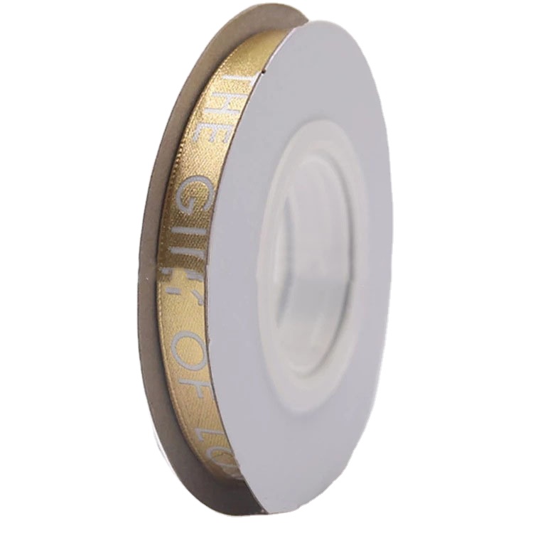 Атласная подарочная лента Yohpack с логотипом на заказ, Высококачественная полиэфирная Новогодняя лента с логотипом алфавита, напечатанная на ленте, подарочная лента