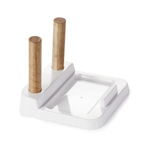 Support pour couvercles de casseroles et poêles avec repose-cuillère, support de rangement en plastique pour cuisine domestique - Product Image 6