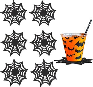 Posavasos para bebidas de Halloween, posavasos de telaraña negra, manteles antideslizantes resistentes al calor, alfombrilla de fieltro para el hogar y la cocina - Product Image 6