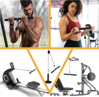 Barre de traction pour poulie, barre de pression triceps, accessoires d'entraînement avec poignée en caoutchouc pour la musculation à domicile