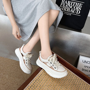 Genuine leather flat breathable casual shoes with rounded <b>toe</b>, lace-up design, retro style, new model, versatile and fashionable - Product Image 3